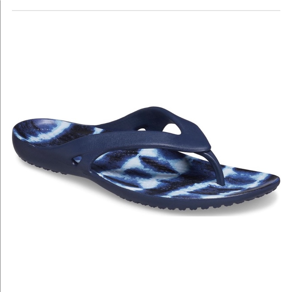 Crocs blue tie dye sandals